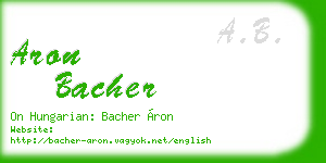aron bacher business card